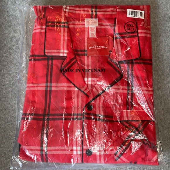 Wondershop Red Plaid Flannel Pajama Set - Picture 3 of 6